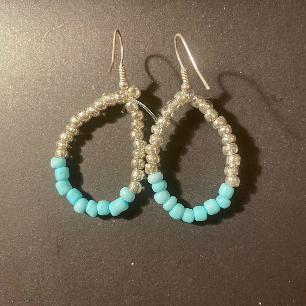 Handmade Beaded Dangly Earrings